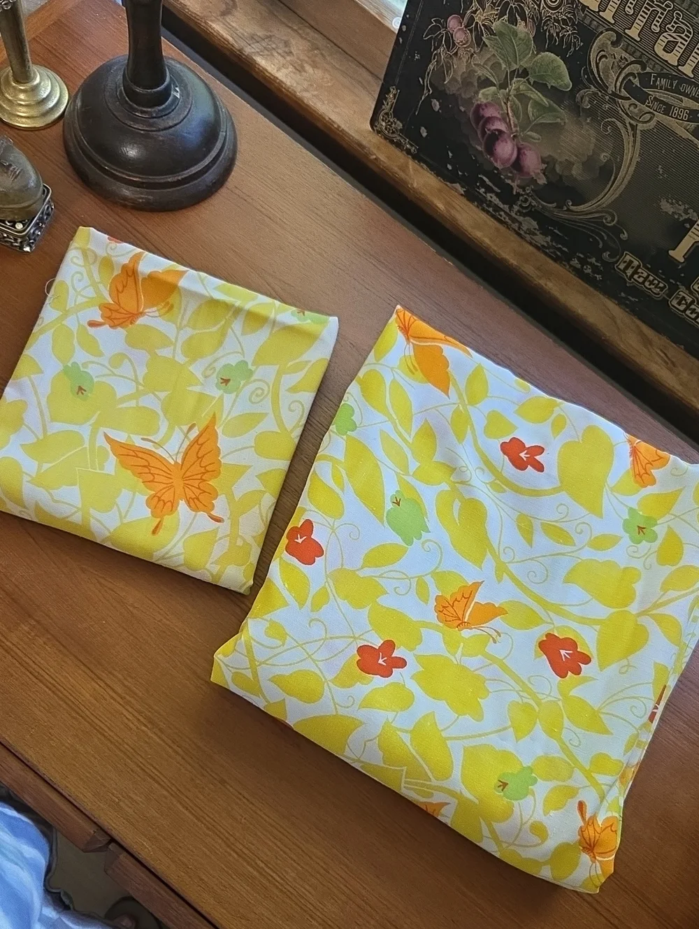 2pcs Vintage Morgan Jones Papillon Butterfly Standard Pillowcase,Flat Sheet